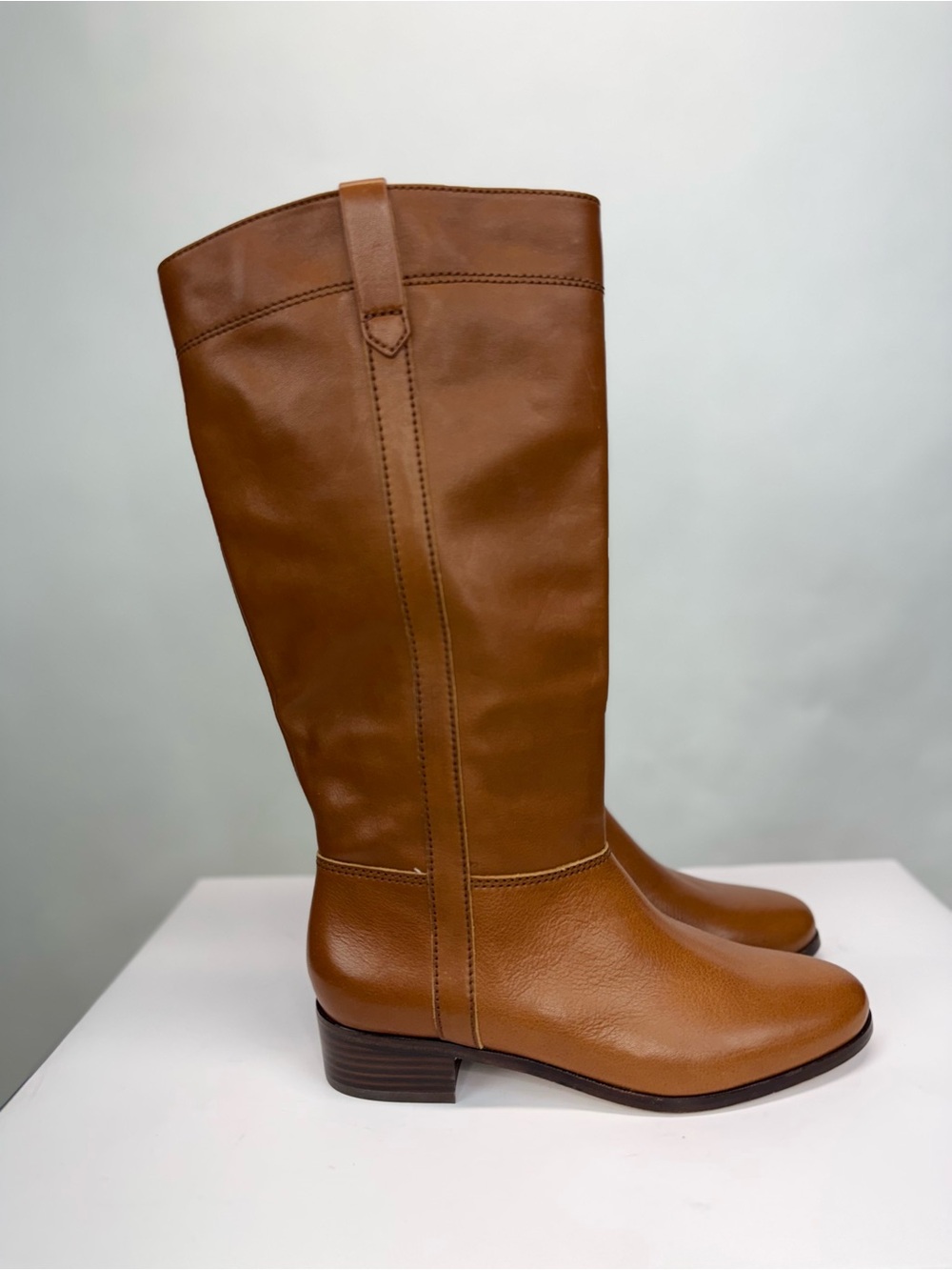 New Veronica Beard Dwyer Boot Caramel Brown Wide Calf Sz 8 - Picture 2 of 16